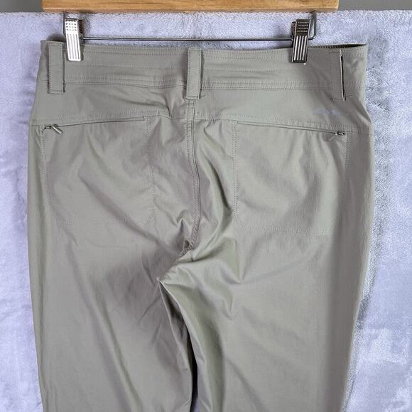 Eddie Bauer Hiking Pants Women's 8 Tan Pockets Nylon Belt Loops Button Ankles - Picture 7 of 15